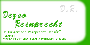 dezso reinprecht business card